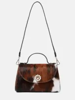 Simone Rocha Valentine Calf Hair Shoulder Bag In Brown