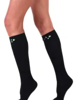 Stems Crystal Cuff Rib Knee High Socks In Black