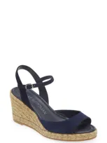 Stuart Weitzman Tia Espadrille Wedge Sandal In Black