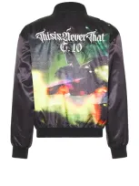 Thisisneverthat Flame Satin Jacket In Black