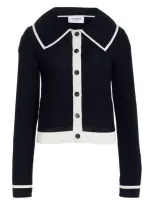 Thom Browne Pointelle-knit Cotton Cardigan In 415 Navy