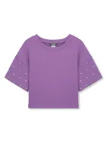 Truce Kids' Rhinestone Embellished Boxy T-shirt In Purple