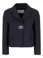 Valentino Dark Blue Single Breasted Blazer