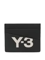 Y-3 Logo-print Leather Cardholder In Black