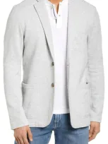 Faherty Inlet Slim Fit Knit Blazer In Heather Gray