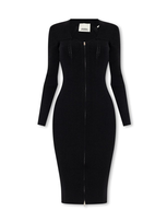 Isabel Marant Zael Zip-up Wool Knit Midi Dress In Black